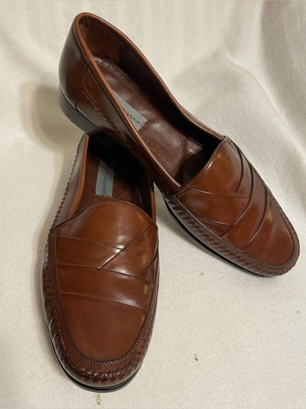 STACY ADAMS Brown Leather Penny Loafers Size 13 - Picture 2 of 6